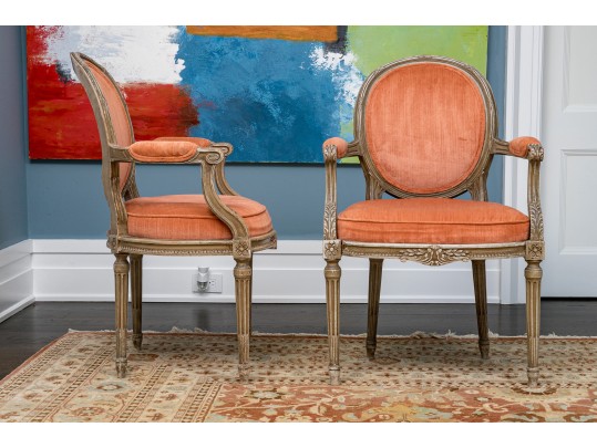 Pair Of Louis XVI Style Fauteuil Armchairs, For Repair