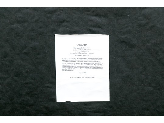 After Wm. Pierce Stubbs (Am., 1842-1909) Maritime Color Print, The Schooner 