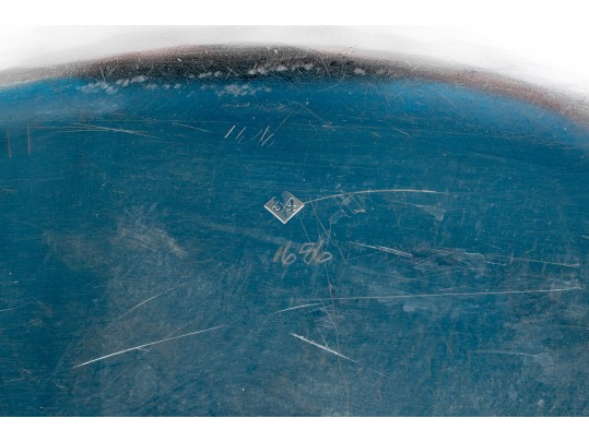 Pair Of Antique Silver Plate Chafing Dished, With Bead Motif Edging And Finials