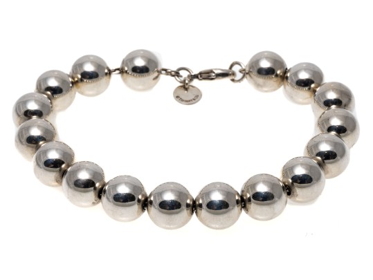 Tiffany & Co. Polished Sterling Beaded Bracelet