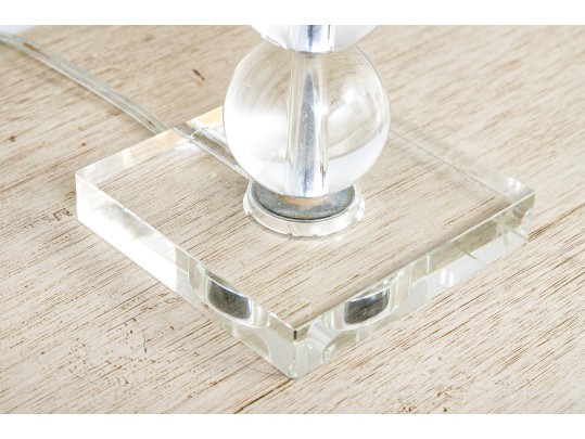 Pair Of Contemporary Stacked Spheres Table Lamps With String Shades