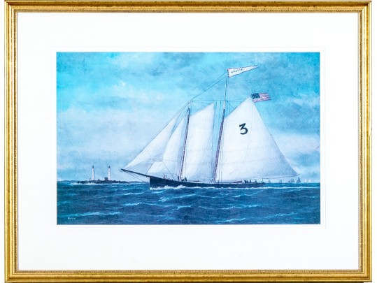 After Wm. Pierce Stubbs (Am., 1842-1909) Maritime Color Print, The Schooner 