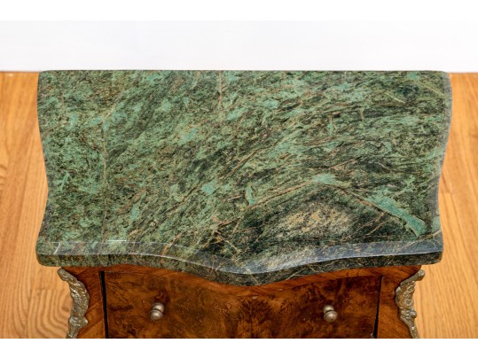 Diminutive Antique French Marble Top Jewelry Chest