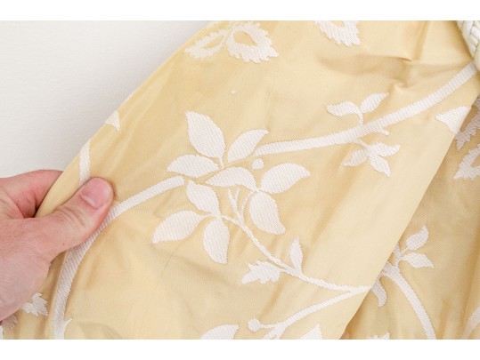 Pair Of Custom Pinch Pleat Lined Silk Drapes With Tiebacks - PAIR #3