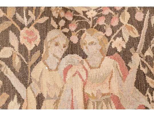 Pair Of Wool Tapestry & Cotton Decorative Accent Pillows With Feather & Down Insert