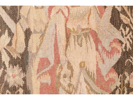 Pair Of Wool Tapestry & Cotton Decorative Accent Pillows With Feather & Down Insert