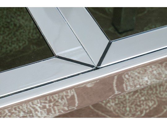 Contemporary Glass And Chrome Dining Table 