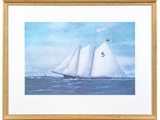 After Wm. Pierce Stubbs (Am., 1842-1909) Maritime Color Print, The Schooner 