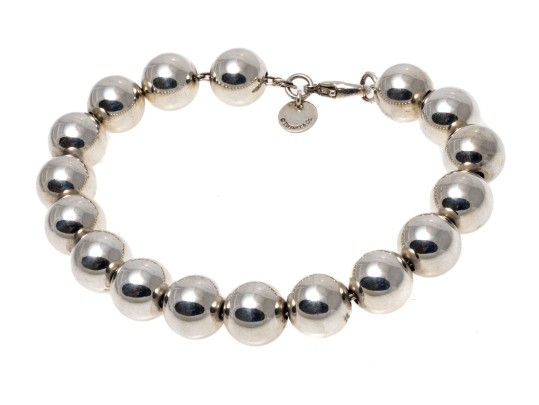 Tiffany & Co. Polished Sterling Beaded Bracelet