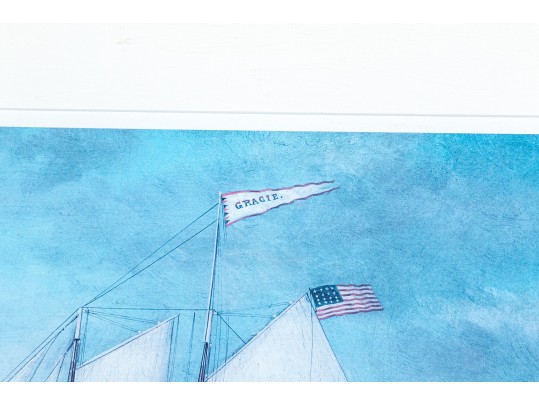 After Wm. Pierce Stubbs (Am., 1842-1909) Maritime Color Print, The Schooner 