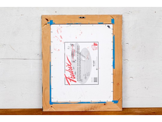 Oil On Canvas Board, Red Geraniums In The Window