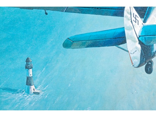 Johannes Steinhoff (Germany, 1913-1994) Signed Color Print, WWII Aviation With Two Fighter Aircraft