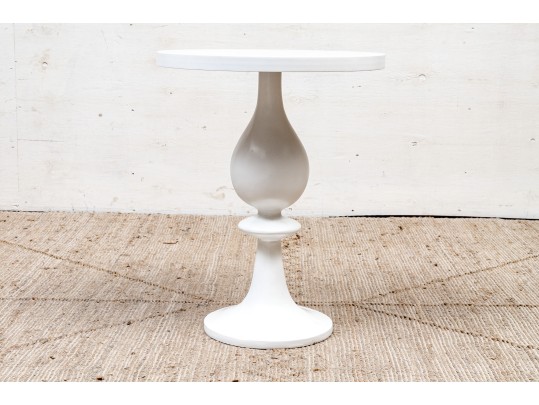 Contemporary White End Table 