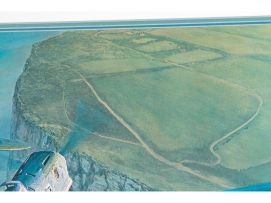 Johannes Steinhoff (Germany, 1913-1994) Signed Color Print, WWII Aviation With Two Fighter Aircraft