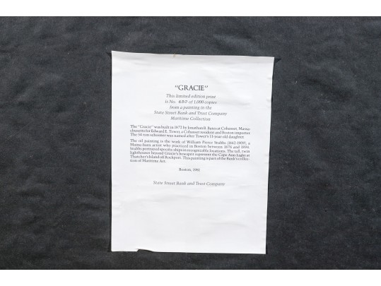 After Wm. Pierce Stubbs (Am., 1842-1909) Maritime Color Print, The Schooner 