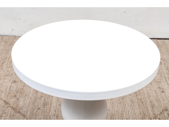 Contemporary White End Table 