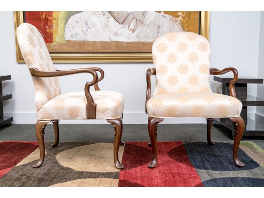 Pair Of Quality Kindel Furniture Georgian Style Armchairs