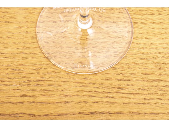 Set Of 4 Tiffany & Co. American Express 50 Year Membership Gift Flutes