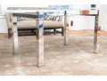 Contemporary Glass And Chrome Dining Table 