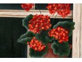 Oil On Canvas Board, Red Geraniums In The Window