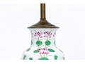 Elegant Pair Of Famille Rose Decorated Porcelain Vases Mounted As Lamps