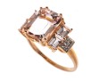 Morganite And Diamond 14K Rose Gold Ring, Size 7