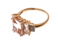 Morganite And Diamond 14K Rose Gold Ring, Size 7