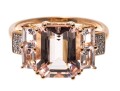 Morganite And Diamond 14K Rose Gold Ring, Size 7