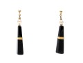 14K Onyx And Pearl Pendant Earrings