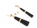 14K Onyx And Pearl Pendant Earrings