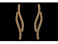 Stylish 14K Wave Bar Earrings