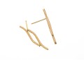 Stylish 14K Wave Bar Earrings