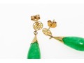Vibrant 14K Jadeite Drop Earrings