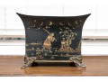 Tole Paint Decorated Footed Jardiniere - Made In India