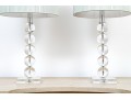 Pair Of Contemporary Stacked Spheres Table Lamps With String Shades