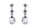 Dazzling White Zirconia And Sterling Silver Drop Earrings