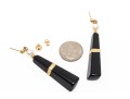 14K Onyx And Pearl Pendant Earrings