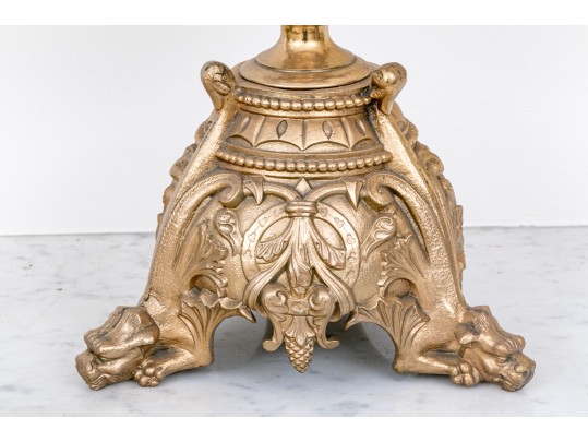 Pair Of French Brass Altar Candelabras