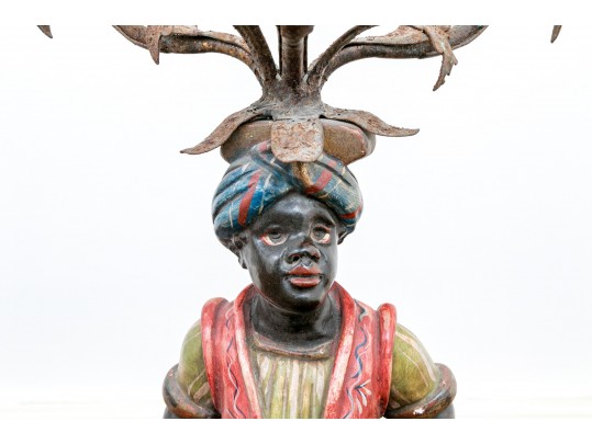 Captivating Continental Blackamoor Electrified Candelabras