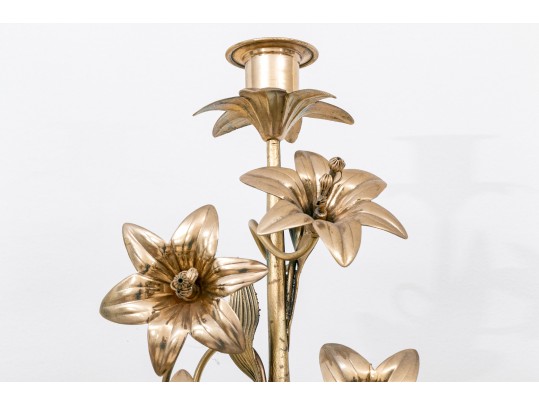 Pair Of French Brass Altar Candelabras