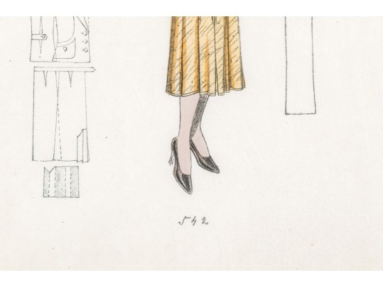 Croquis Artistiques Costumes - Manteaux, Winter 1934 Fashion Inspiration Print