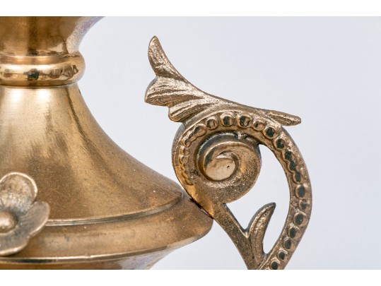 Pair Of French Brass Altar Candelabras