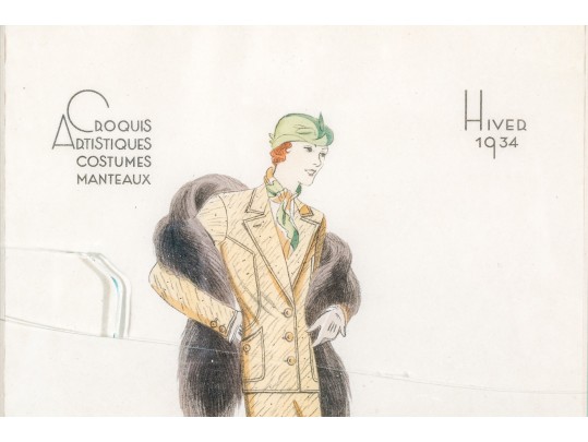Croquis Artistiques Costumes - Manteaux, Winter 1934 Fashion Inspiration Print