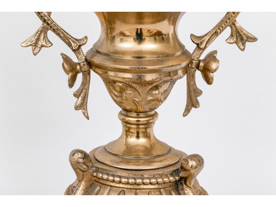 Pair Of French Brass Altar Candelabras