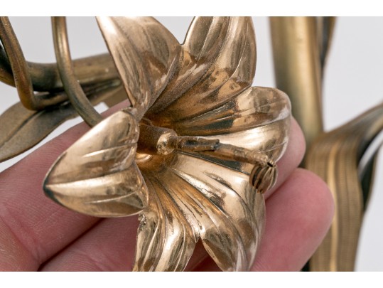 Pair Of French Brass Altar Candelabras