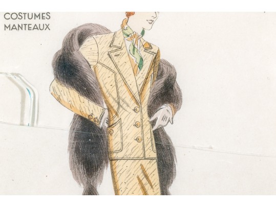 Croquis Artistiques Costumes - Manteaux, Winter 1934 Fashion Inspiration Print
