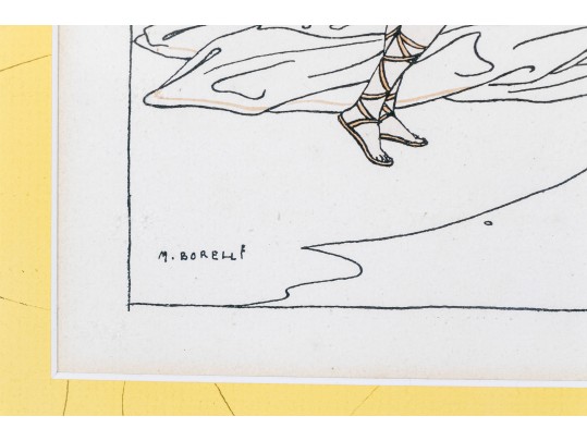 Borelli-Vranska (Croatian, 1888 - 1980) Pochoir Plate, Swimming Beauty Colored Print 