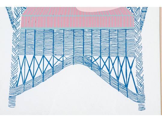 Katherine E. Parker (Am. 1949 - 2004) Pair Of Signed & Numbered Wicker Chair Lithographs