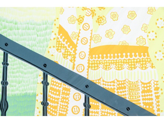  Daniele Akmen (Monaco, B 1945) Signed Serigraph Man With Orange Hair & Cat