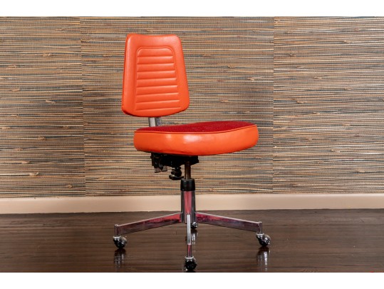 Nightingale Industries Limited MCM Fabric And Leather Upholstered Desk Chair On Casters, 1968